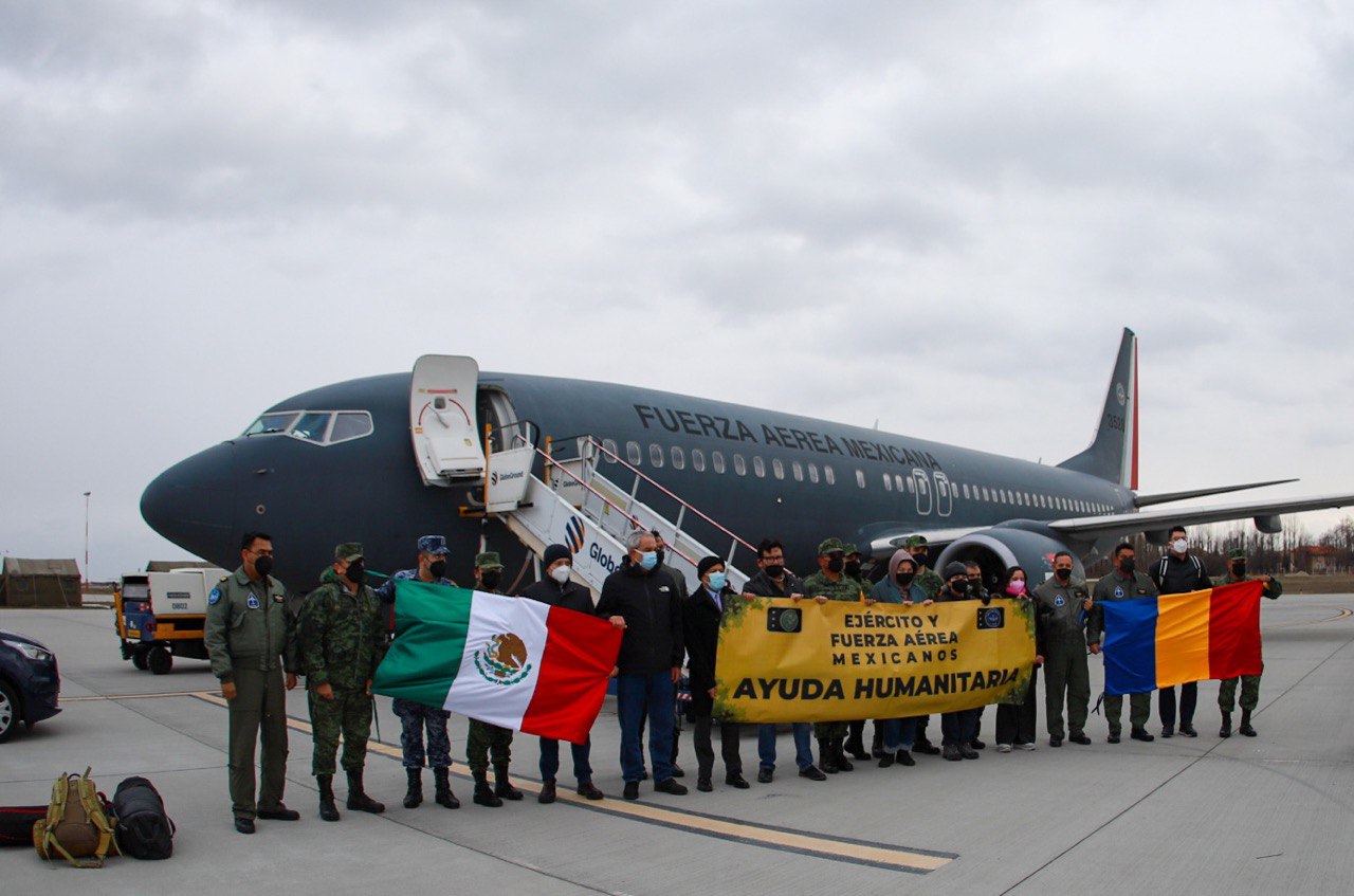 Llega avión de la Fuerza Aérea a Bucarest para rescatar familias mexicanas en Ucrania
