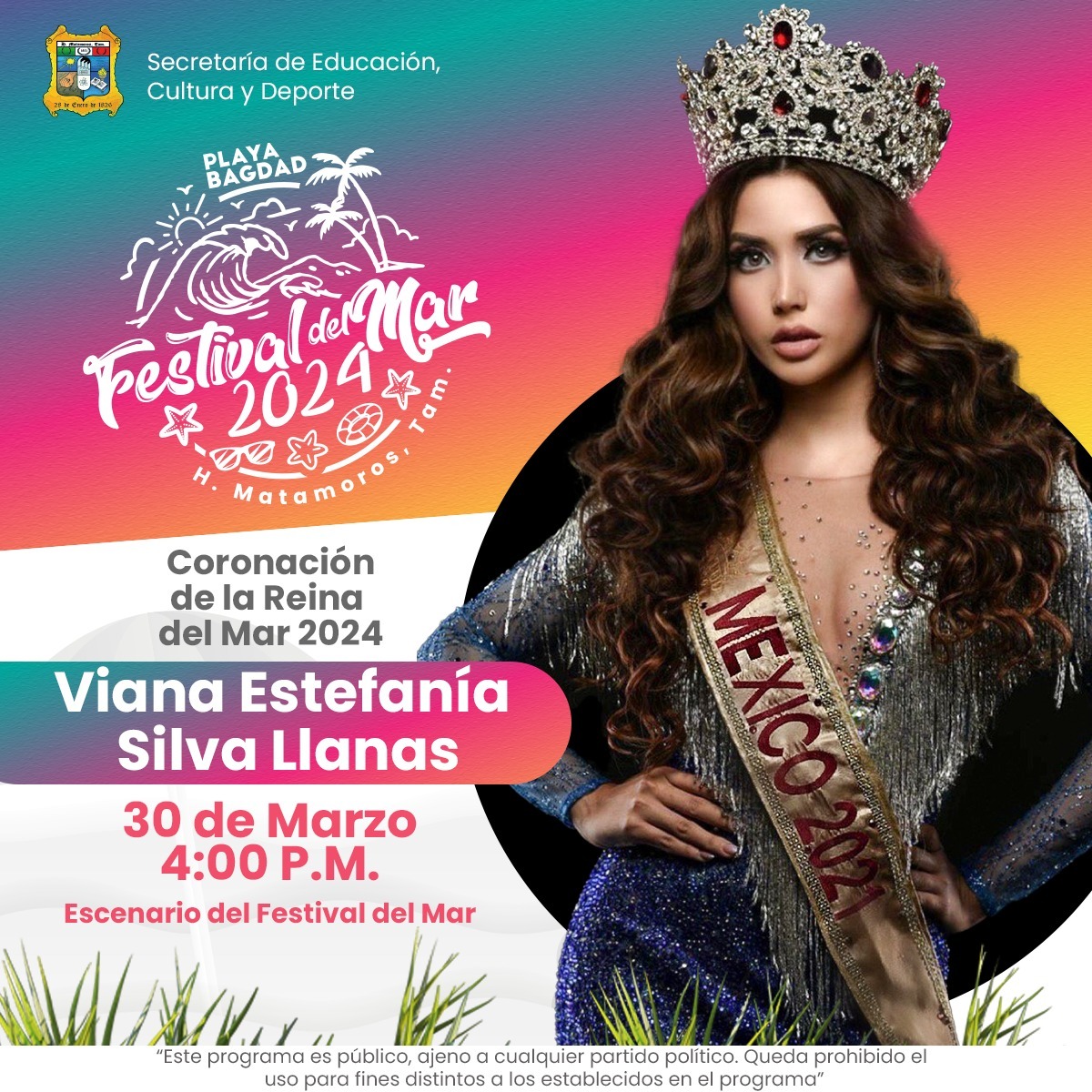 Mis Juventud México 2021, Viana Silva será coronada como reina del Festival del Mar 2024 en Playa Bagdad