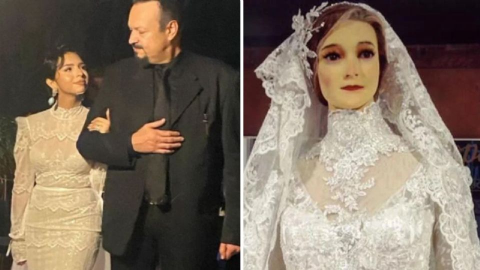 Se van contra Ángela Aguilar en redes y comparan su vestido de novia con el de La Pascualita
