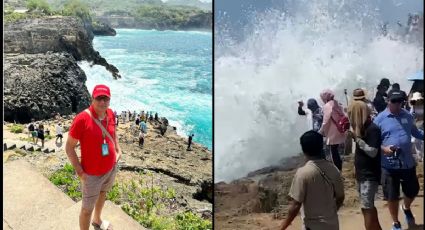 Turista muere arrastrado por una ola al intentar tomar una fotografía, él y su esposa cayeron a peligroso acantilado