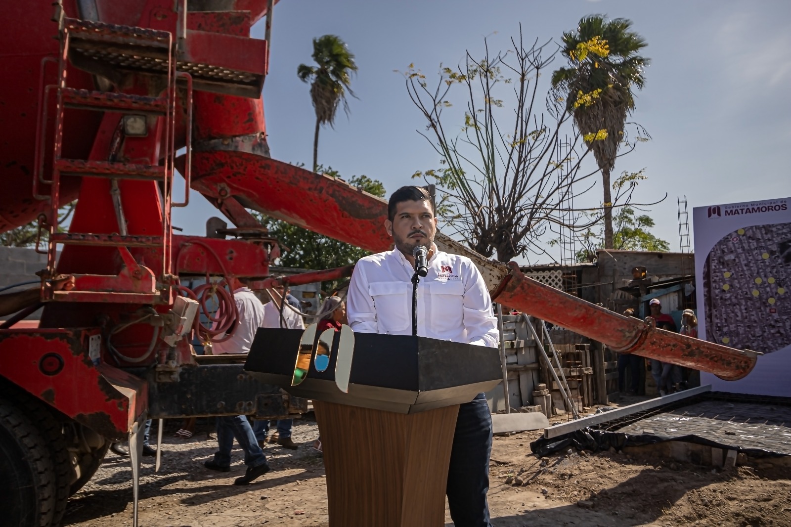 Alcalde Alberto Granados arranca construcción de cuartos dormitorios del programa FAISMUN en Matamoros