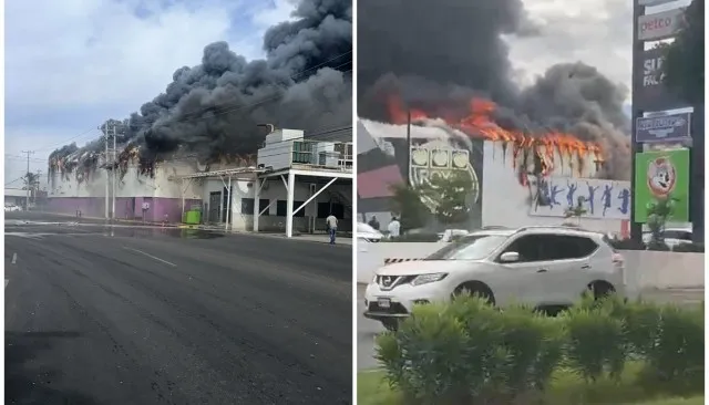 Voraz incendio destruye casino en Culiacán, Sinaloa